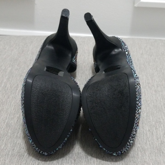 BAKERS Rhinestone Peep Toe Heels Size 7 - Picture 3 of 5